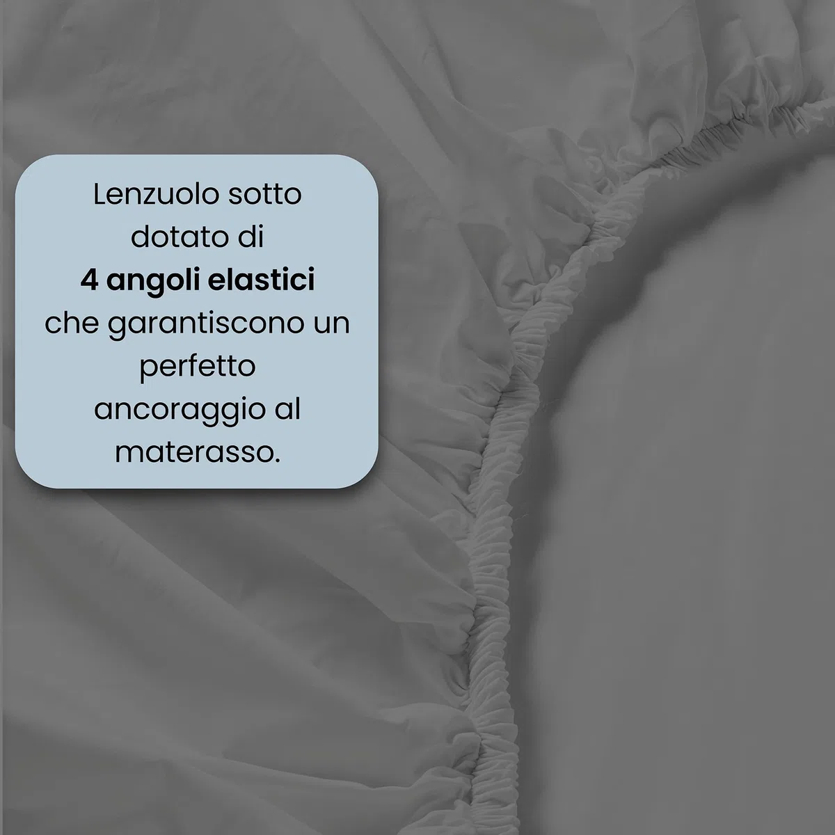 COMPLETO LETTO MATRIMONIALE NATURAL COLOR 100% Cotone - Prodotto in Italia - Sopra 240x300 cm, Sotto 170x200 cm, Federe 50x80 cm Tinta Unita - DoubleFace - Avio/Fumo