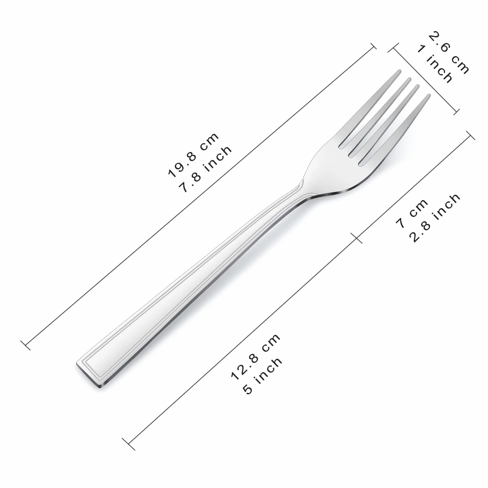Forchette acciaio inox, Hunnycook 24 pezzi set forchette, forchette per posate adatte per la casa, il ristorante e l'esterno, lavabili in lavastoviglie