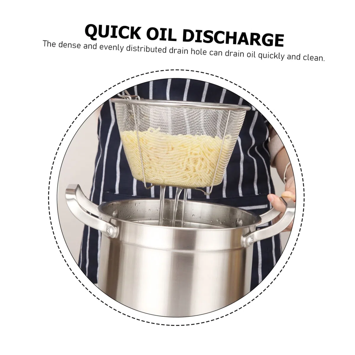 Garneck Scolapasta in Acciaio Inossidabile Con Manico Pieghevole - Cuocipasta Ideale Per Pasta e Verdure - Dimensione 18 Cm Utensile Da Cucina Pratico e Resistente Per Uso