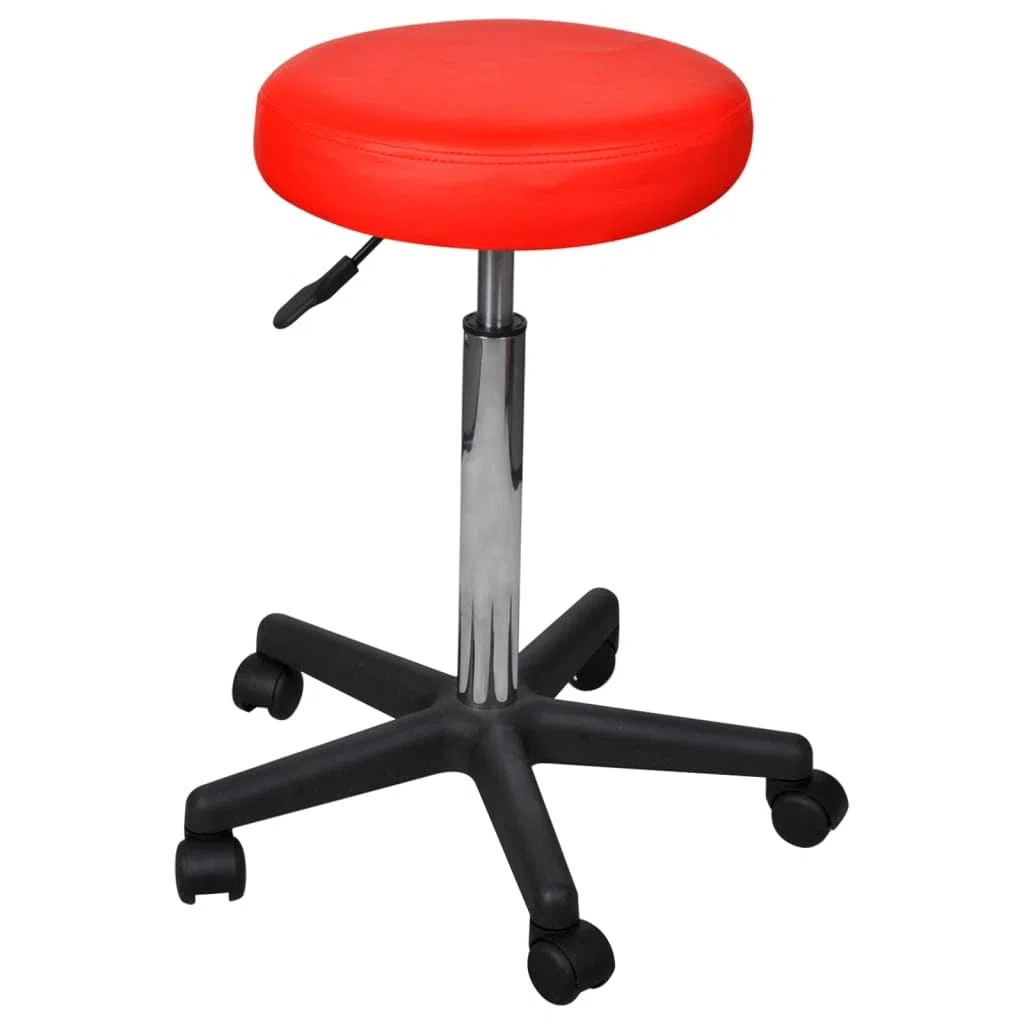 vidaXL Sgabello Ufficio Rosso Regolabile Imbottito Similpelle Moderno Sedia