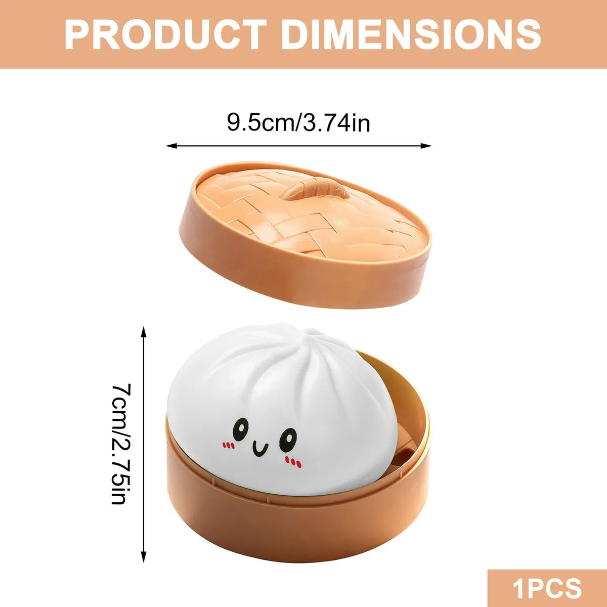 Dumpling Squishy Carino Panini al vapore simulati Bao con scatola a vapore morbido divertente impasto decompressione per alleviare l'ansia gnocchi non commestibili palle antistress per adulti regali