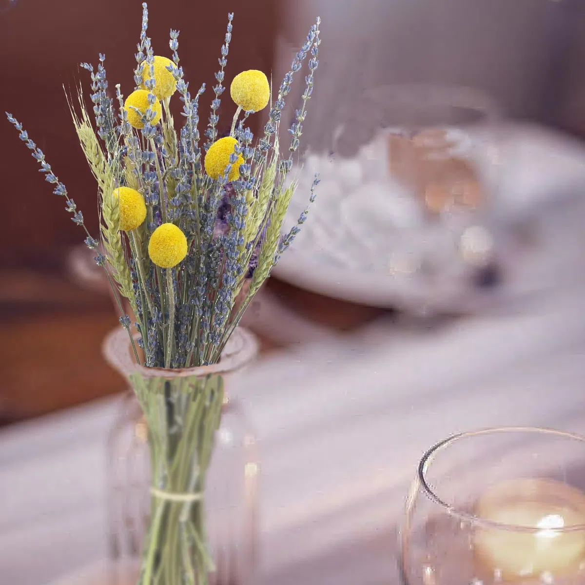 Spighe di Grano Essiccata Fiori Secchi Decorativi per Vaso Naturali Fiori di Lavanda Composizione Fiori Secchi Bouquet per Matrimoni Camino Casa Cucina Chiesa Tavolo Feste Decorazione