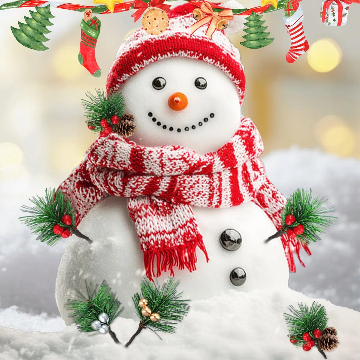 20 Pezzi Rami di Pino Artificiali con Bacche Rosse e Pigne,Piccoli Rami Natalizi Decorativi,per Ghirlande Natalizie fai da te,Matrimoni Invernali(4 Stili)