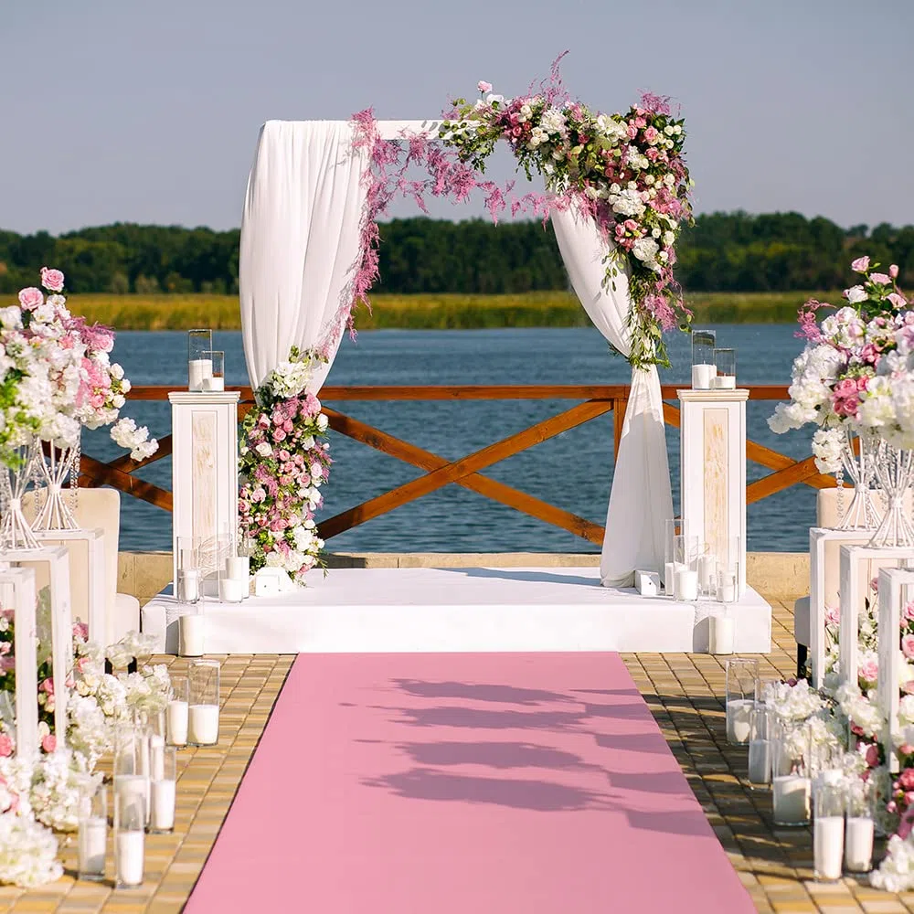 OLIVO.shop | PASSATOIA rosa tappeto nuziale matrimonio cerimonia eventi chiesa wedding, tappeto allestimenti per feste, tappeto passatoia per eventi su misura a metro H 1 mt ROPAS