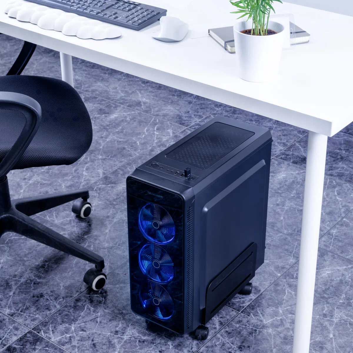 iggual – Supporto per CPU con Ruote, Base Regolabile da 11,9 a 20,9 cm, Supporto in Metallo per Torre PC da Posizionare sotto la Scrivania, Regge fino a 10 kg, Ideale per Ufficio e Setup
