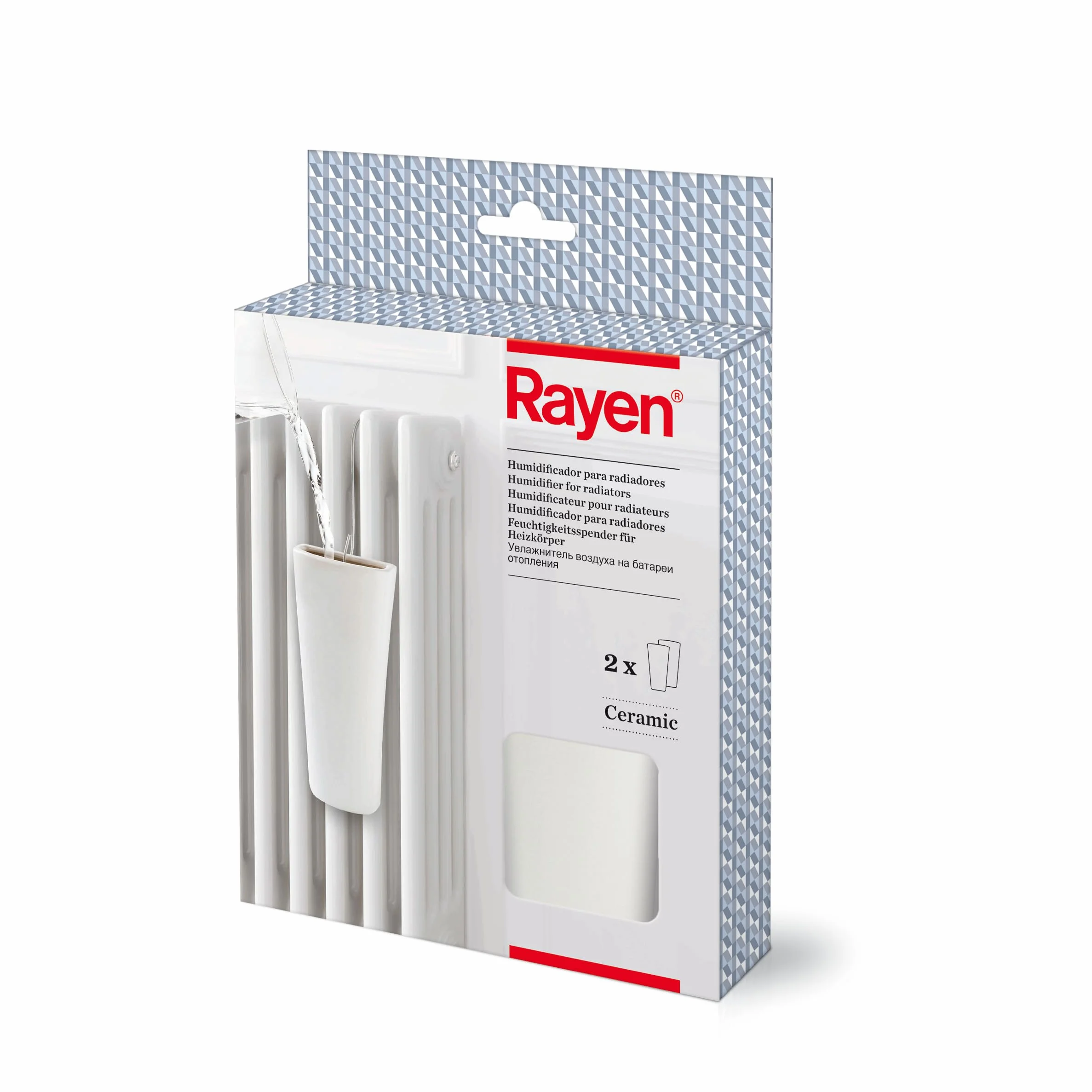 Rayen | Umidificatore per Radiatori | Evita Secchezza | Livello Corretto di Umidità | Migliora la Respirazione | Previeni Mal di Testa | Ceramica | 2 Pezzi