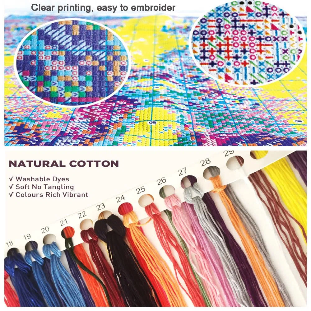 Taxpy 11Ct Kit Punto Croce Cross Stitch Embroidery Ricami,Bambino Angelo 40X50Cm Schemi Quadri Set Ricamo Punto Croce Kit Da Ricamare Principianti Starter Prestampato Stampato