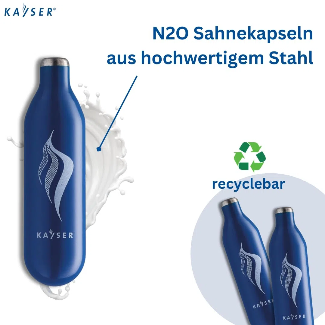 KAYSER K2227001 KAYSER-50 capsule per crema da 500 ml in acciaio riciclabile al 100% Made in EU per applicazioni fredde e calde