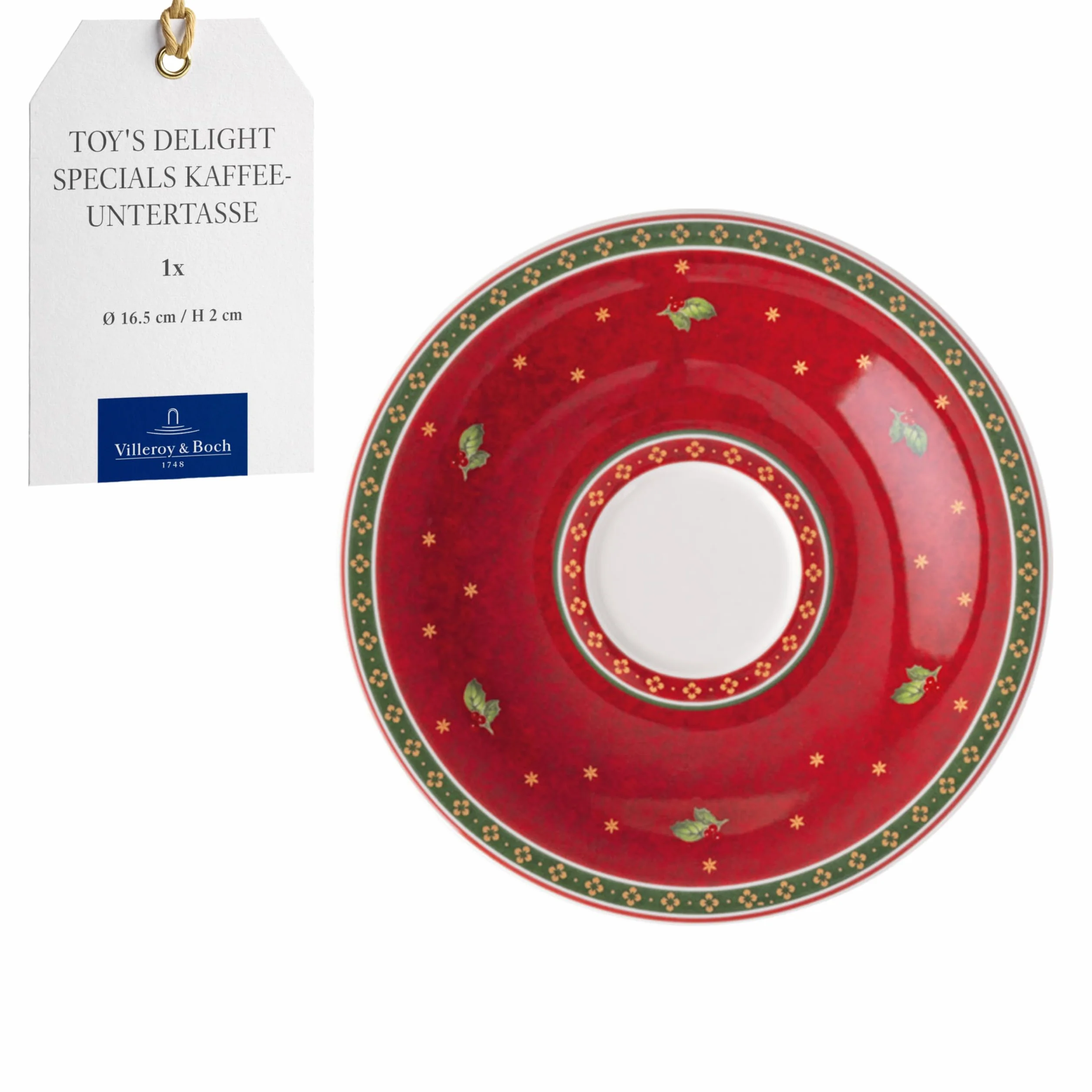 Villeroy & Boch – Toy's Delight Specials piattino, piattino per tazze da caffè, piccolo piatto in porcellana con motivo natalizio, 16,7 cm Ø, lavabile in lavastoviglie, utilizzabile nel microonde