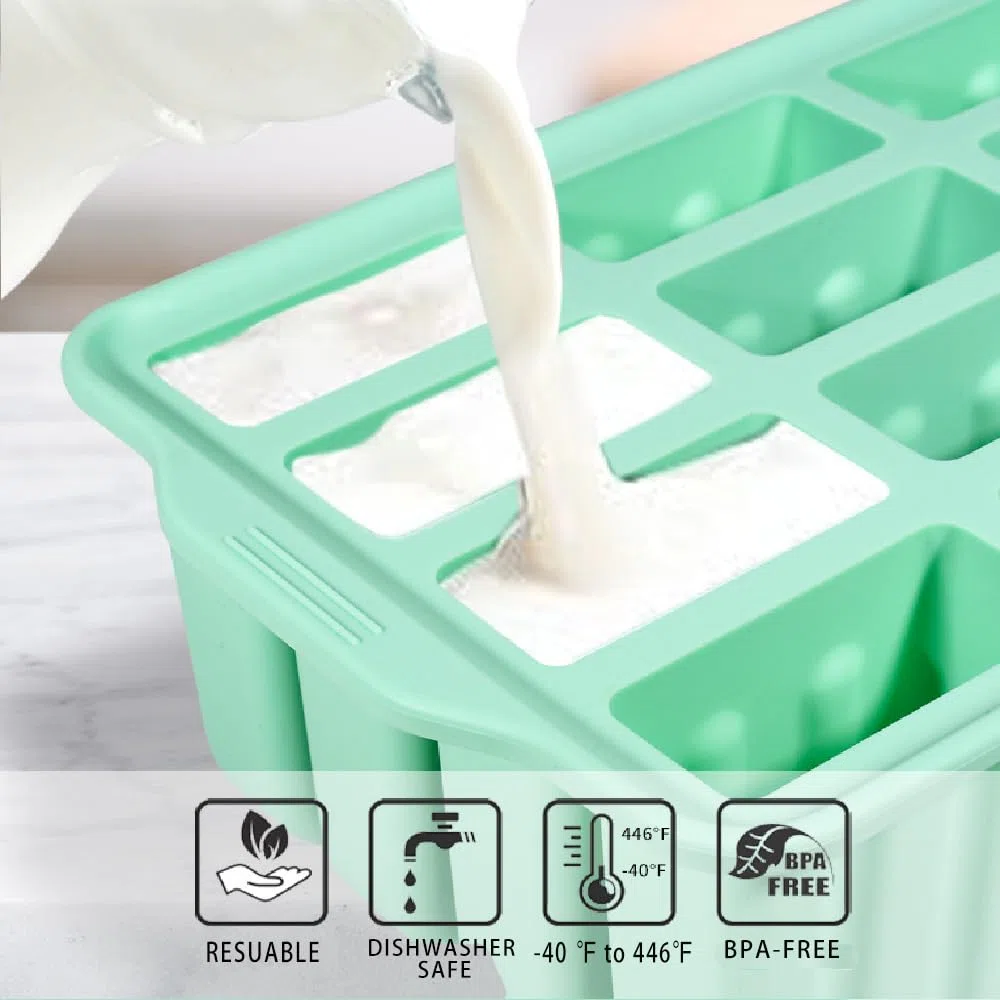 Stampi per ghiaccio in silicone, 12 stampi per ghiaccio con 50 bastoncini di legno, stampi per ghiaccio per gelato senza BPA Produttore di gelato per bambini adulti stampi per gelato stampo per gelato