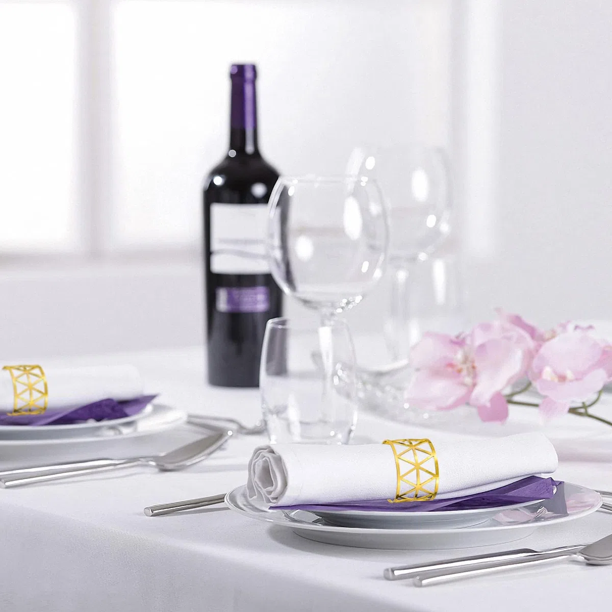 Anelli di Tovagliolo in Metallo, 12 Pezzi Anelli Portatovaglioli Rotondi, Oro Tovaglioli Titolari Anelli per Matrimoni, Cena, Compleanni Festival Decorazione da Tavolo
