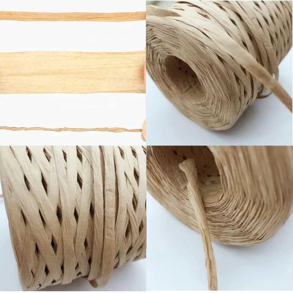 3 Rotoli di Nastro Rafia, Filo di Carta per Confezione Regalo, Spago per Fai Da Te (110 m/Volume)
