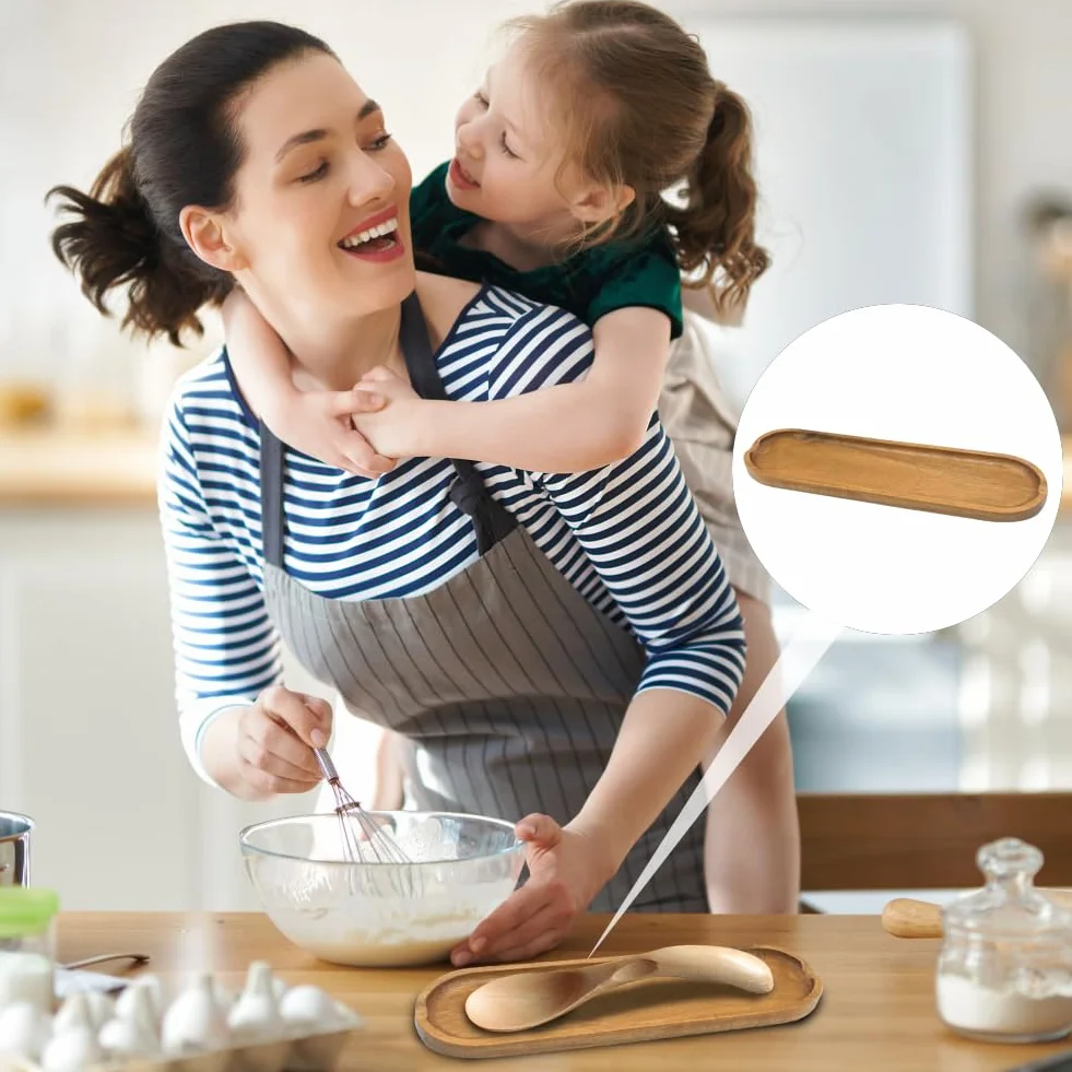 SwirlColor Cucchiaio Rest Cucina, Lungo Smooth Cucchiaio di Legno Supporto per Stovetop Utensili Resto Per Spatole Cucchiai Tongs