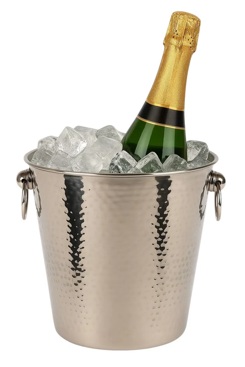 Bambelaa! Refrigeratore per Champagne in Acciaio Inox, Grande, a Doppia Parete, per Vino, Champagne, Colore Argento (Diametro Circa 20 cm)
