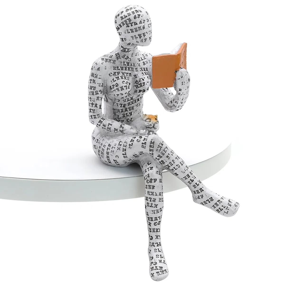 Scultura in Resina per Amanti dei Libri, Statua di Donna Che Legge Decorazione per Libreria, Ornamento Astratto Pensatore, Regalo per Lettori, Statuette Decorative Casa Moderni (B)