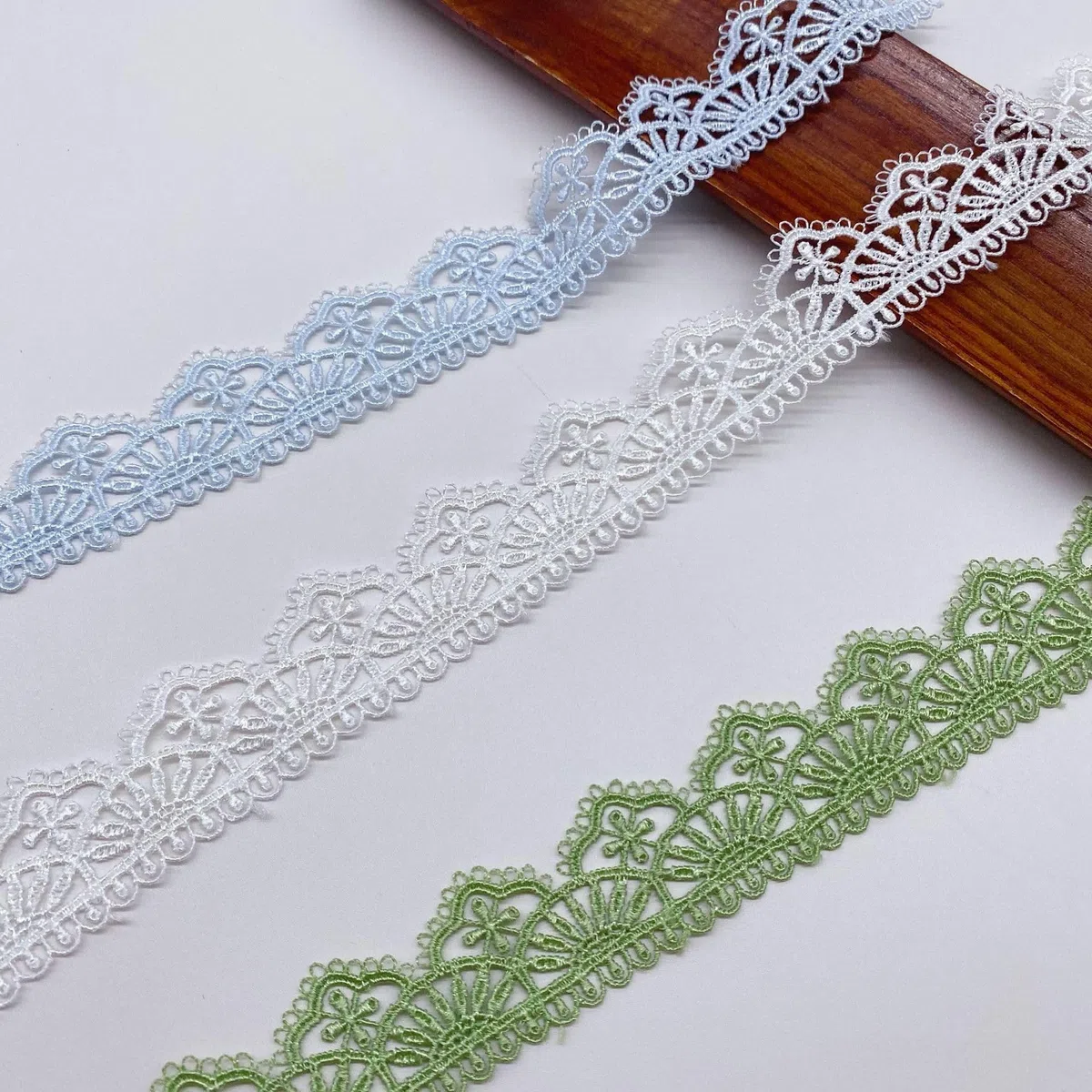 10 yards (circa 9,14 metri) di ricamo in pizzo, larghezza 2,7 cm, nastro in pizzo, nastro decorativo, abito da sposa, nastro all'uncinetto, bordo in pizzo, per cucito fai da te, artigianato