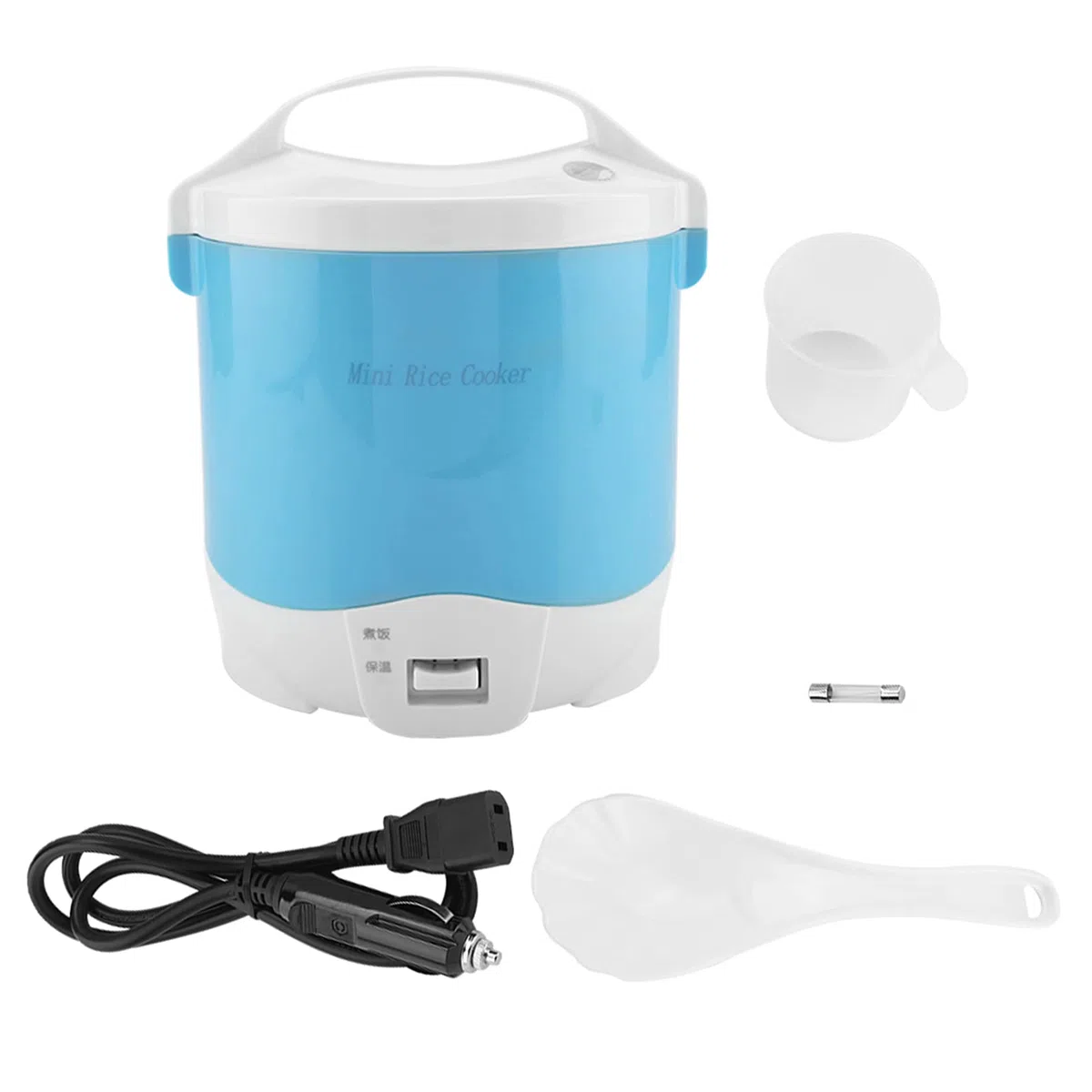 Fornello di Riso Multifunzionale Portatile Elettrico 24V 180W 1.6L Fornello a Vapore per Alimenti Fornello per Cereali di Riso Multi-fornello per Auto Camion(Blu)
