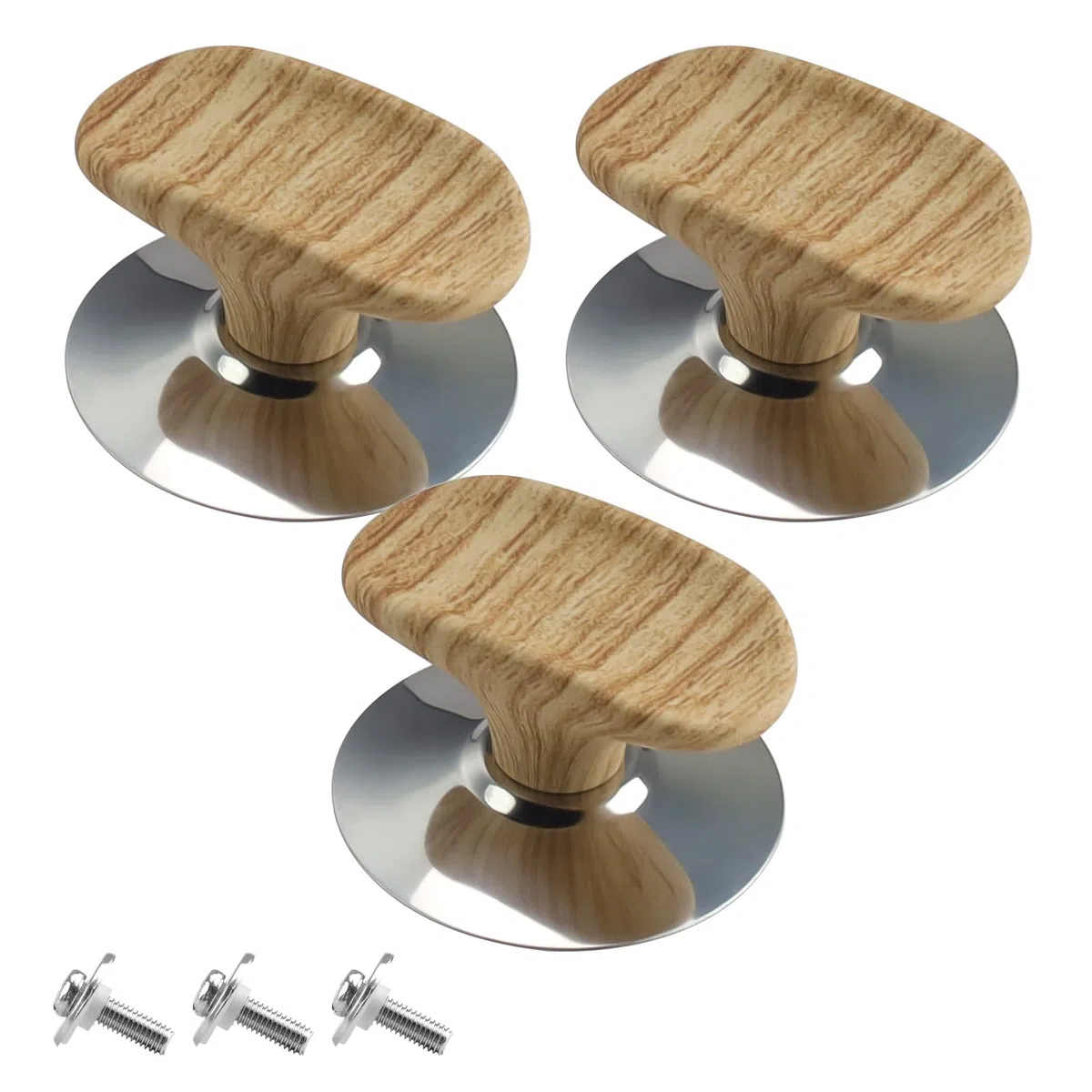 0XBIT Pomelli per Coperchi Pentole, 3 Pezzi Universali in Bachelite per Pentole da Cucina