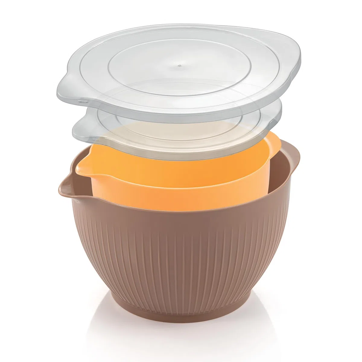 Tescoma 630383 Set 2 ciotole in plastica con coperchio, 3,4 l e 2,0 l