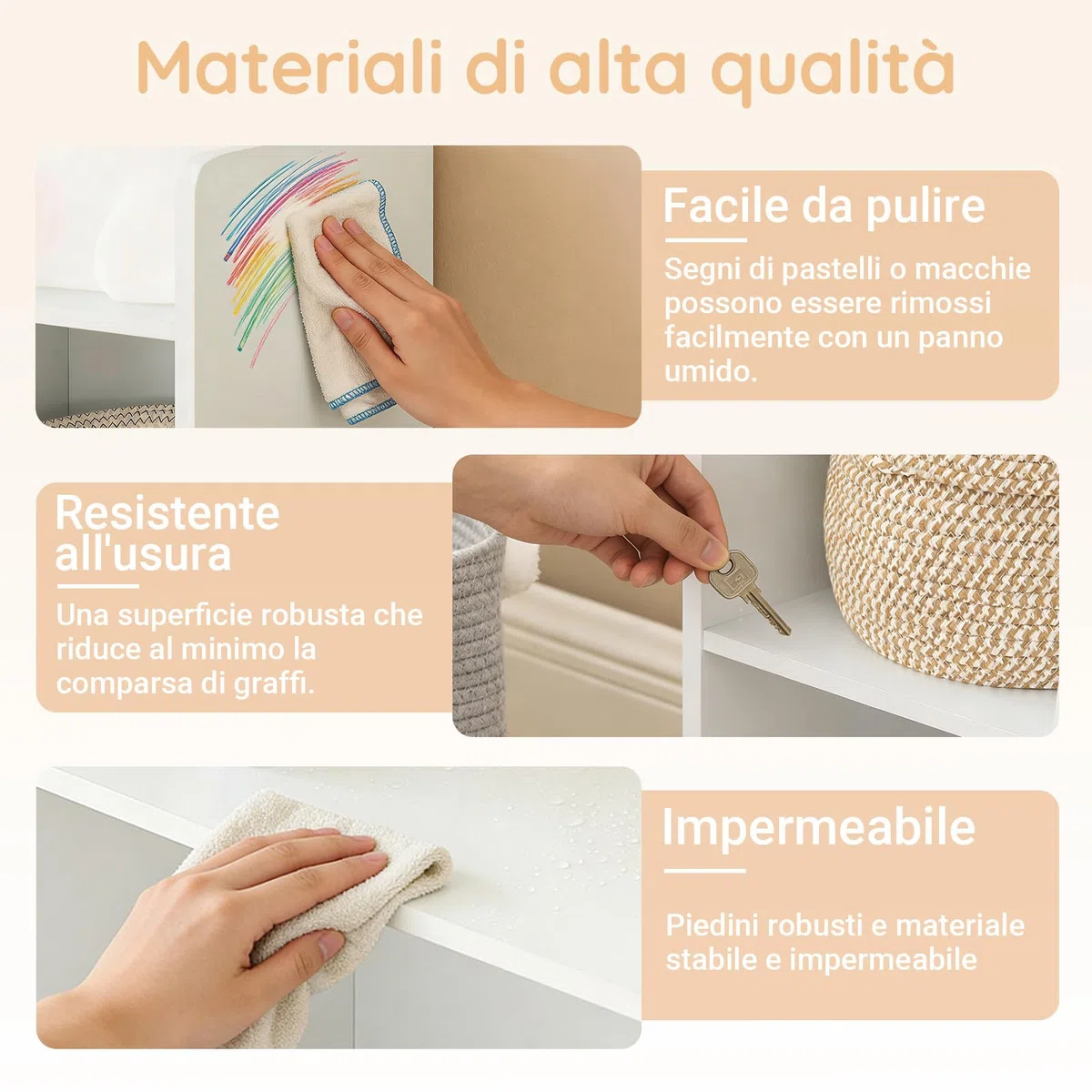 SoBuy Libreria Montessoriana per Bambini - Scaffale Portagiochi con 8 Scomparti Aperti - Libreria da Terra per Cameretta 106x30x104 cm Bianco KMB55-W