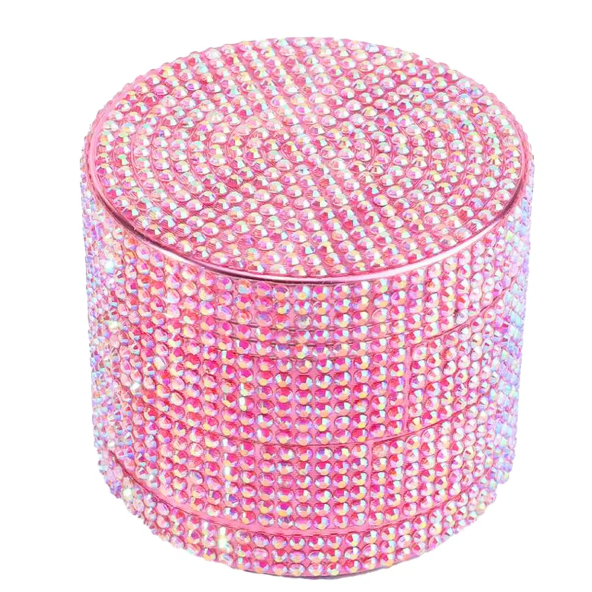 Macinino per Erbe in Alluminio - Macinino a Diamante da 50mm per Erbe Secche e Spezie, Macinino in Metallo a 4 Parti con Raccoglitore di Polline (Rosa)