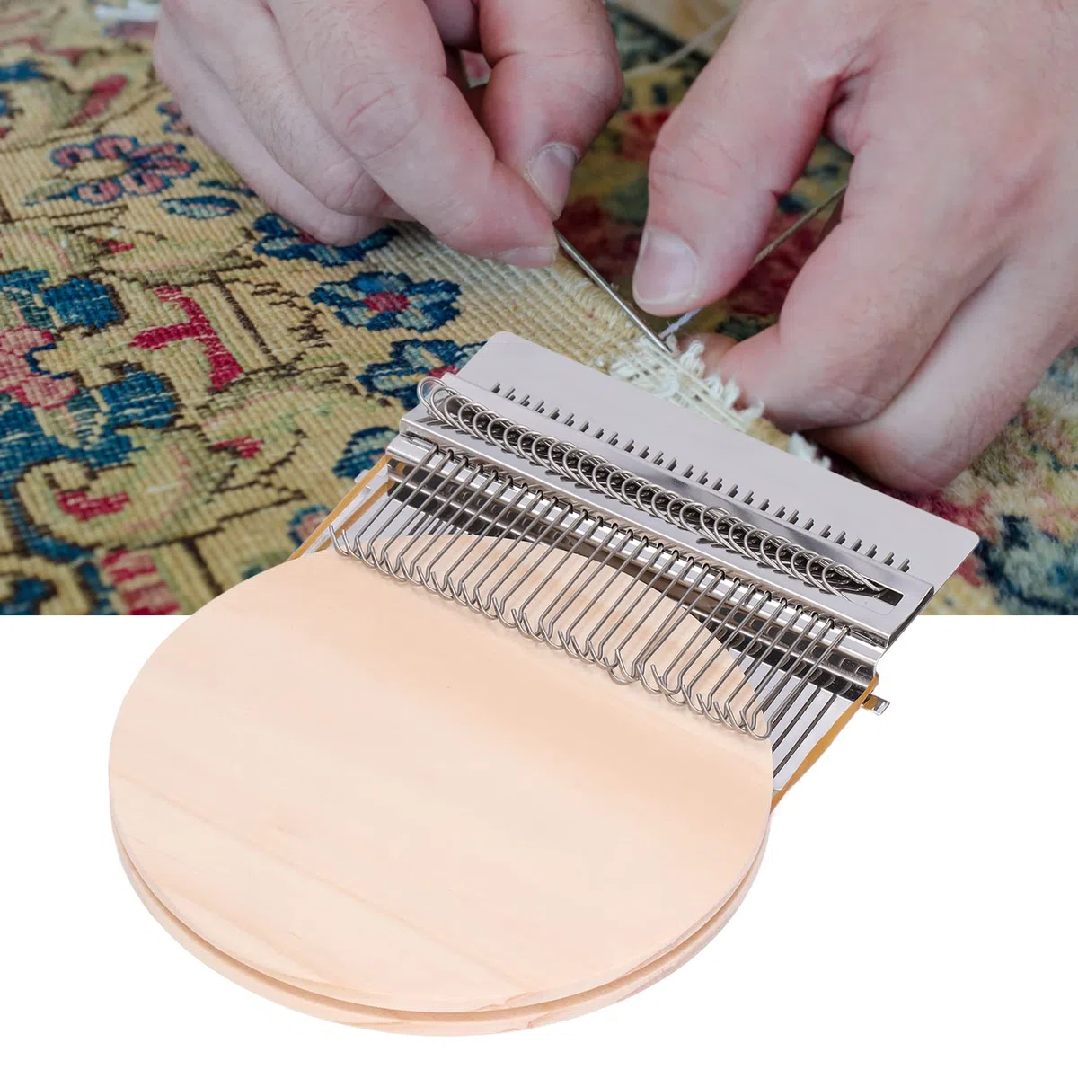 Piccolo telaio per tessitura, mini macchina per rammendo fai da te, telaio portatile e pratico rammendo, macchina maglieria, patchwork, tipo Speedweve, strumento tessitura (28 hooks)