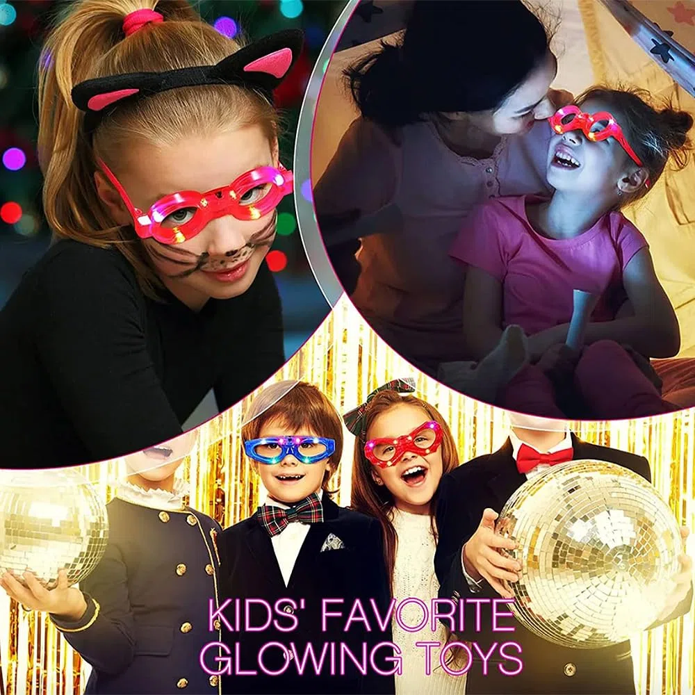 12 Pezzi LED Occhiali Luminosi per Feste - Party, Neon, Rave Fluo Gadget per Compleanno, Matrimonio, Natale, Halloween