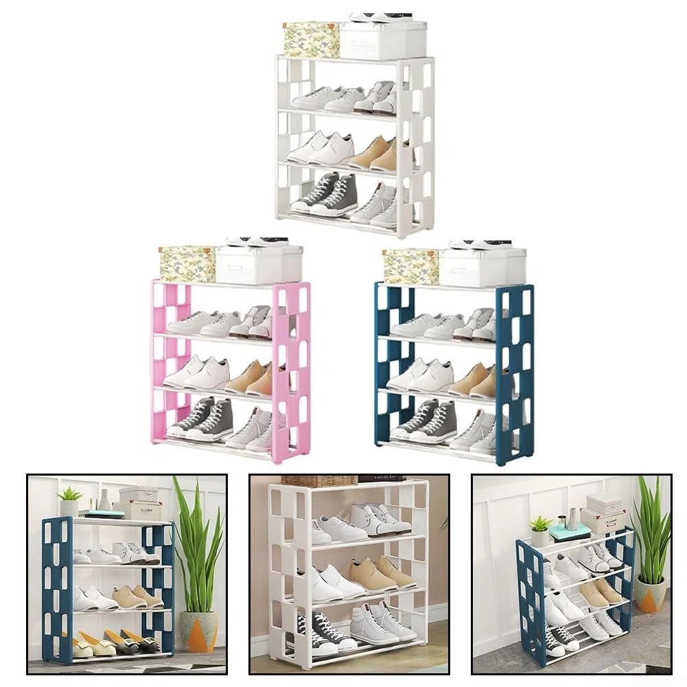 Elegante soluzione per riporre scarpe in metallo con layout a griglia, per organizzare scarpe di varie dimensioni e stili (rosa)
