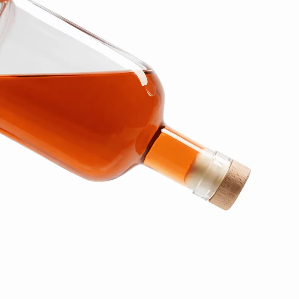 6 Bottiglie Vetro 500ml per Liquore – 500 ml, Limoncello, Amari, Distillati – Vuote Fatte in Casa Eleganti, Tappo Plastica Ermetico