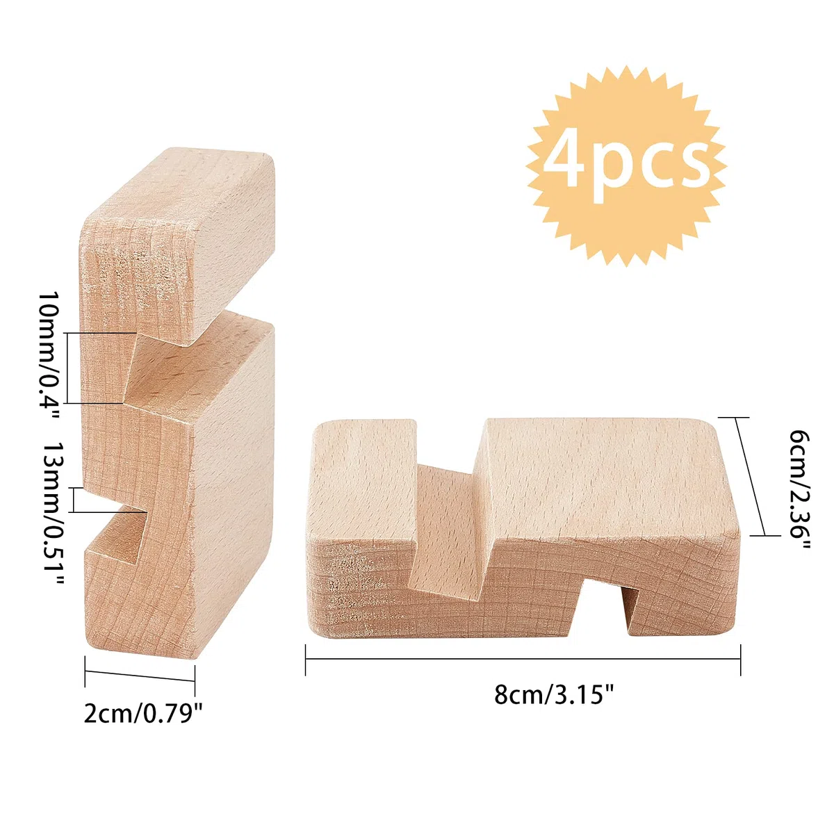 NBEADS 4pz Supporto per Telefono Cellulare in Legno da 8x6x2 cm Supporto Tablet Legno Universale Supporto per Tablet Portatile per Supportare Il Telefono in Ufficio A Casa