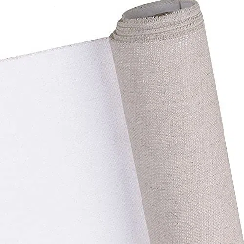 Rotolo di Tela per Dipingere Rotolo di tela per pittura Rotolo di tela Rotolo di tela da 5 m Tela bianca professionale per pittura Strato di pittura a olio acrilico Tela in misto lino Primer Fornitur