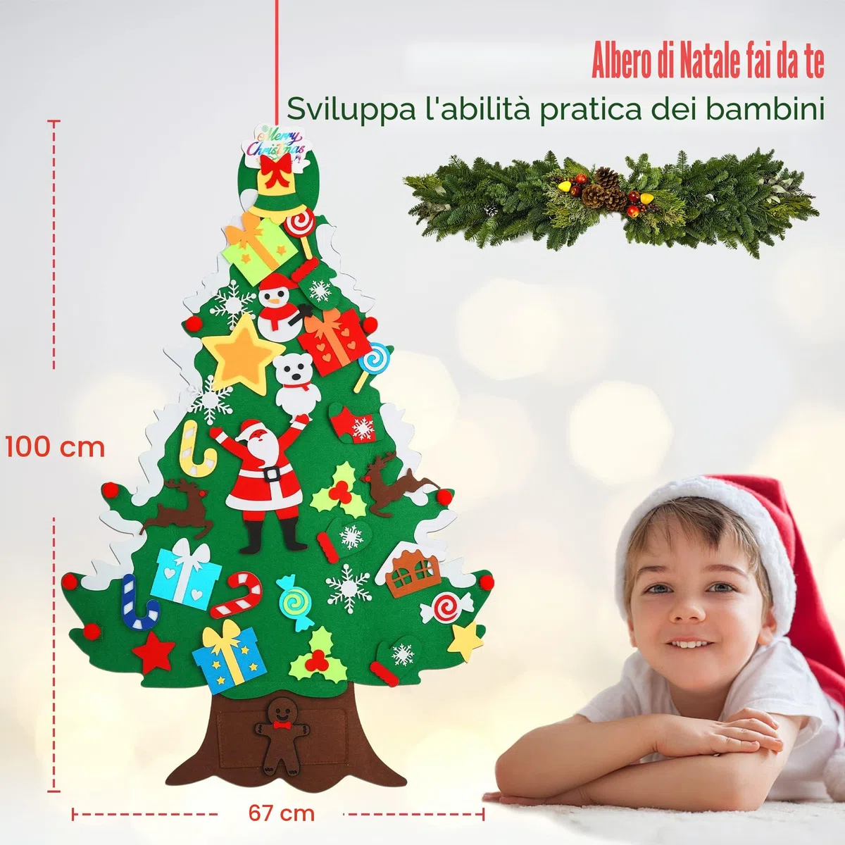 FIFlying Albero di Natale in feltro bambini