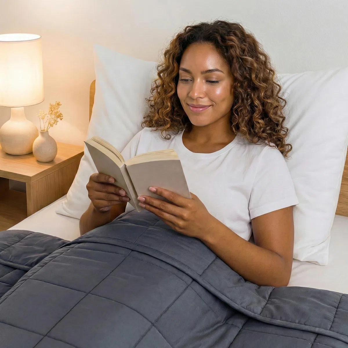 Vonia Coperta Ponderata Per Adulti - 7 Kg, Grande Copriletto In Cotone 150X200 Cm Per Alleviare L'Ansia | Coperte Doppie Pesanti Per Letto E Divano - Grigio