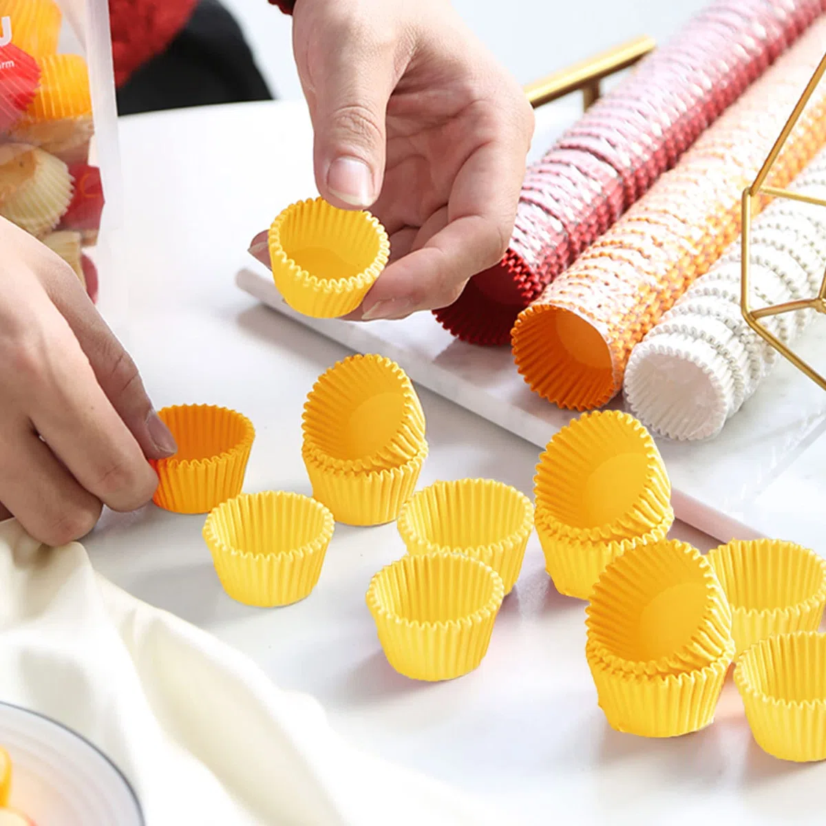 MIVAIUN 1000 Pz Pirottini Gialli per Cupcake, Muffin, Caramelle e Cioccolato - Carta Oleata
