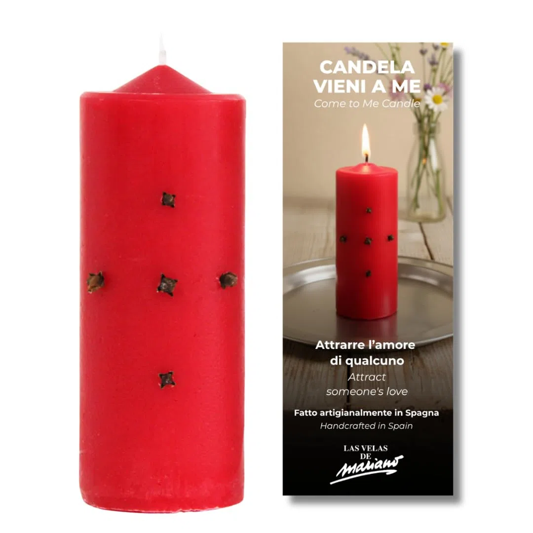 Velone preparato Vieni da Me – Rituale per Attirare l'Amore di Qualcuno | Candela Esoterica per Rafforzare le Relazioni | Fatto a Mano con Erbe | Include Istruzioni e Preghiera