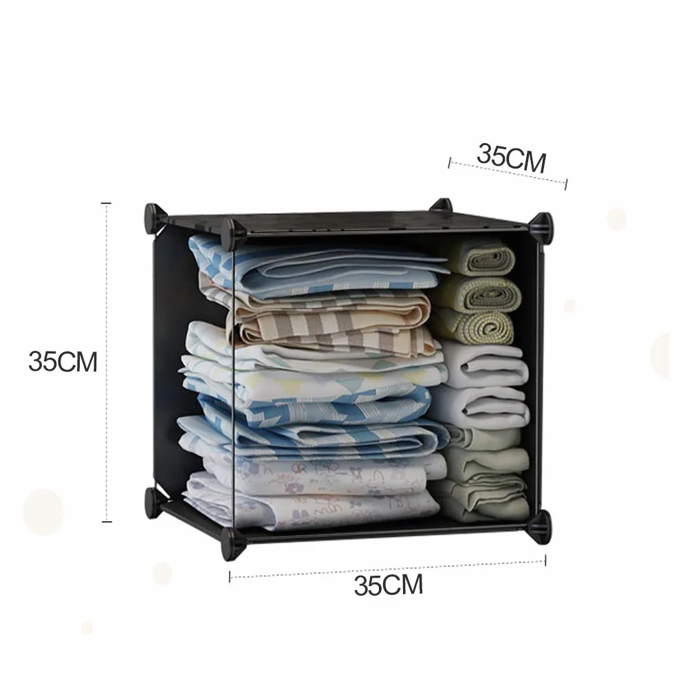 Eulenke Armadio a cubi in plastica: Sistema di 20 cubi resistenti, 2 asta per abiti, 12 porte e guardaroba. Capacità di 10 kg per cubo. Montaggio facile, accessori inclusi.