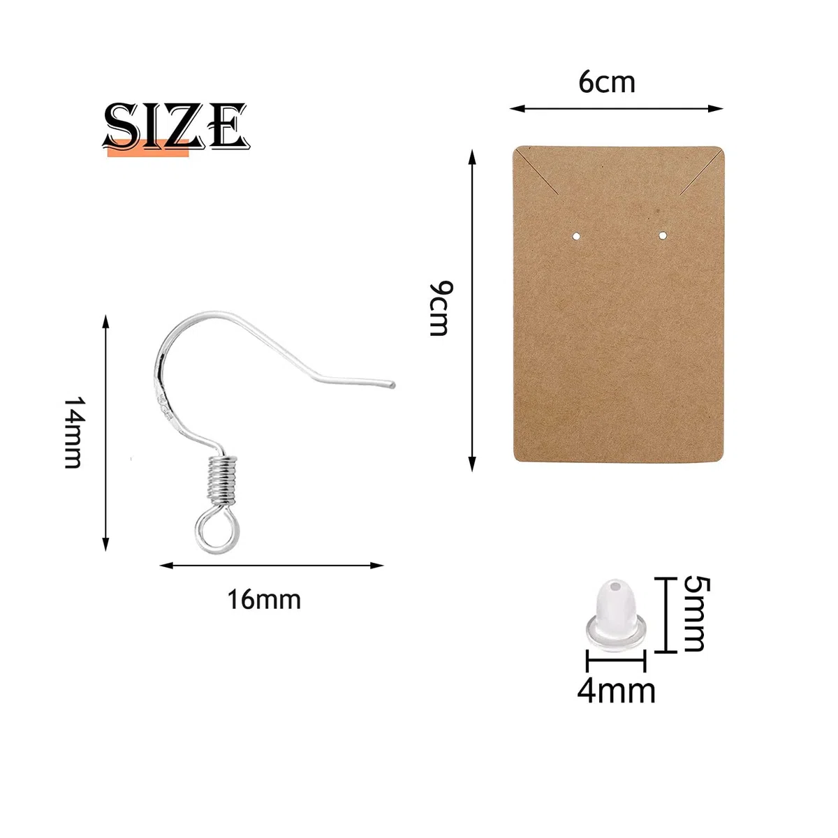 100 Pezzi Ganci per Orecchio Ipoallergenici, Ganci per Orecchini Placcati in Argento, Ganci Accessori per Fare Orecchini, per Realizzare Gioielli Fai da Te