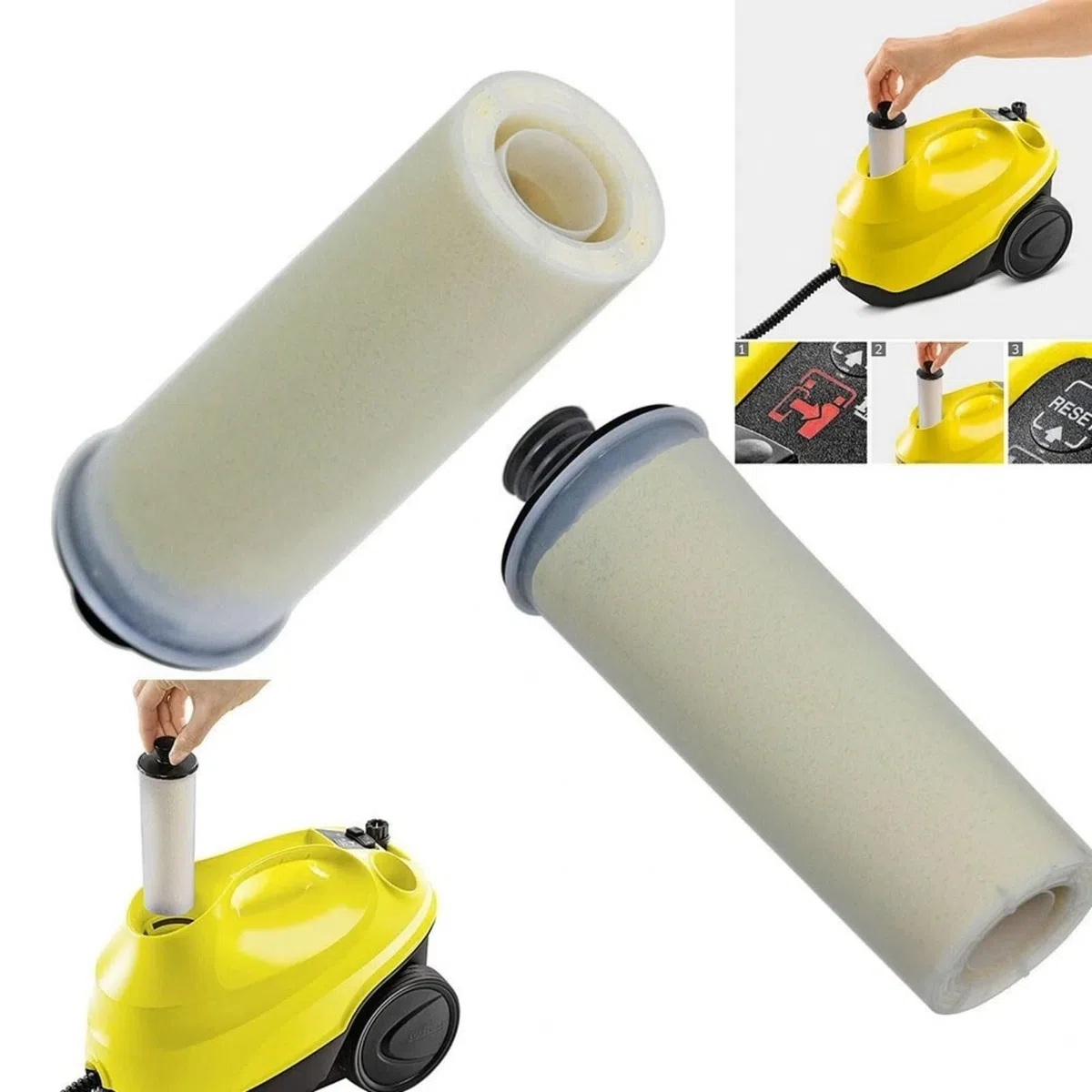 1/2 cartucce anticalcare per Kärcher 2.863-018.0 – Filtro anticalcare per pulitori a vapore SC2U/SC3U/SC3UP, prolunga la durata dell'apparecchio (1)