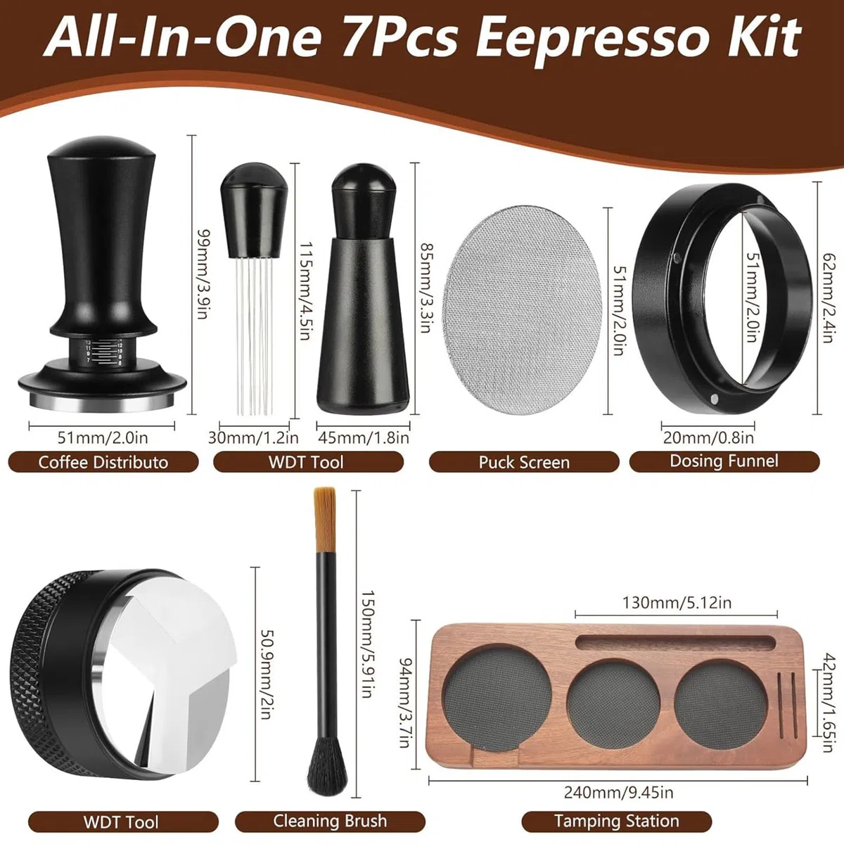 Manolyee Kit di Strumenti per l'Espresso - Gadget Da Cucina Portatile Per Pressa Espresso | Stazione per Pressacaffè | Per Appartamento Negozio Dormitorio Cucina Caffè Casa Appassionati e