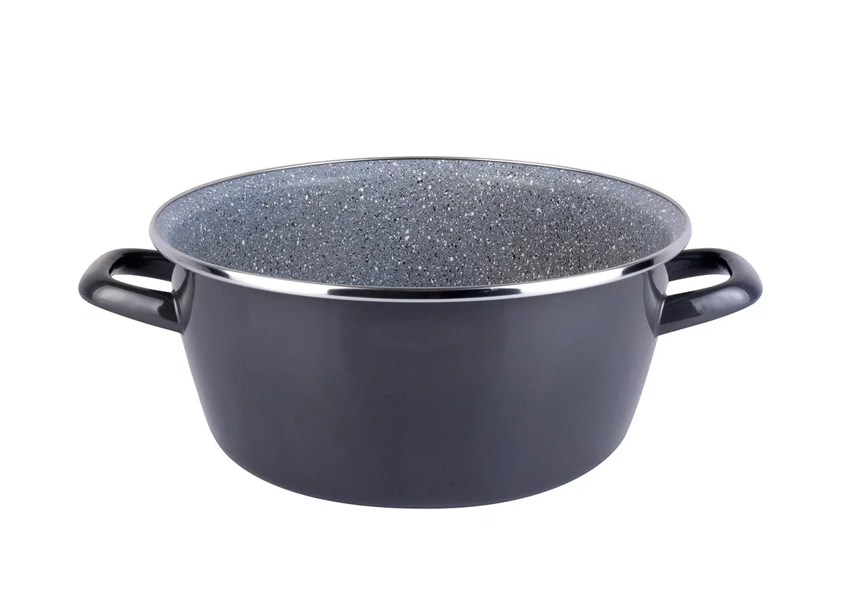 Magefesa Dolomiti - Tegame con coperchio in vetro, diametro 20 cm, color grigio/marengo