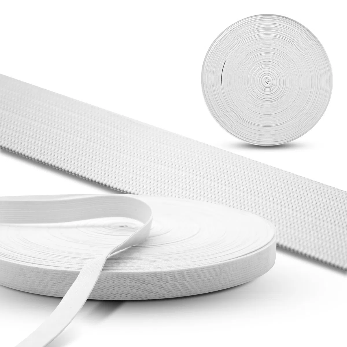 DOJA Barcelona | Elastico per Cucito | 50m | 30mm | Bianco | Filo Elastico Bianco per Cucire Poliestere e Gomma | Elastici da Cucito | Rotolo Elastico Piatto Pantaloni, Stoffa, Mutande, Maglia, Gonna