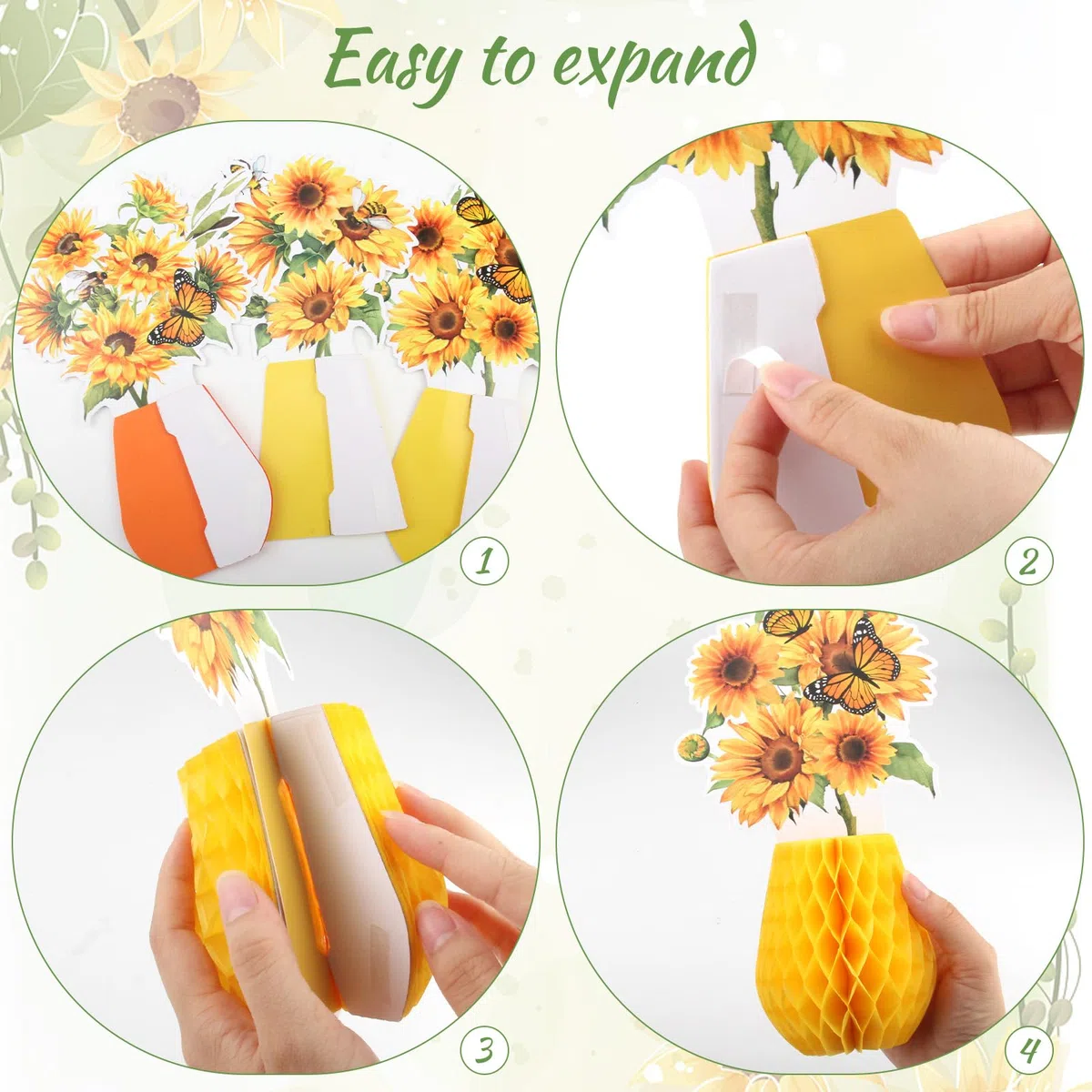 SJUNJIE 11 Pezzi Decorazioni a Forma di Palla a Nido D'ape con Girasoli Gelb Birthday Decorations Api Decorative Addobbi per Feste a Tema Girasole Compleanni