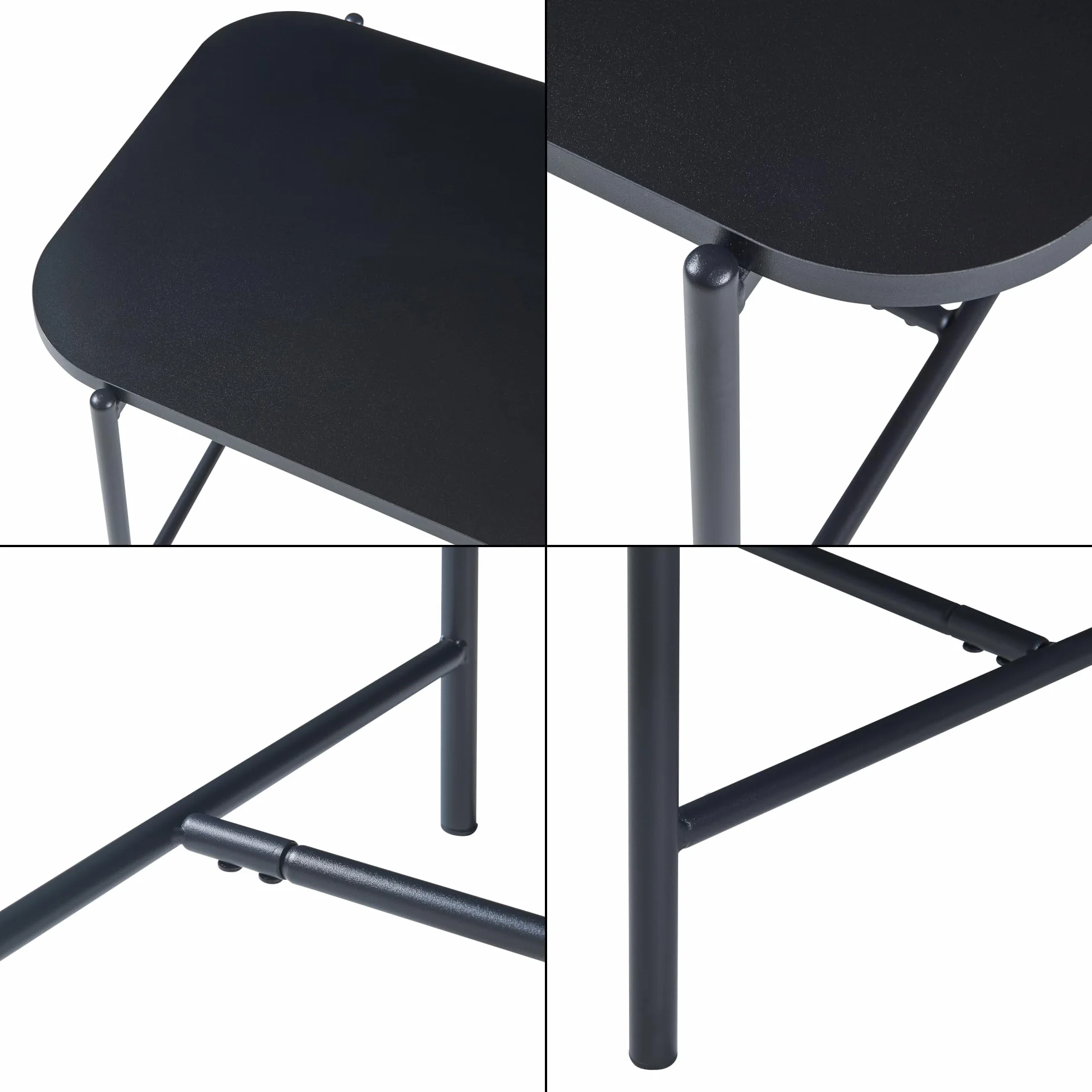 [en.casa] Tavolino Centrale da Salotto Tavolo Basso da Caffè Tavolino con Piano Rettangolare 110 x 50 x 45 cm per Soggiorno - Nero