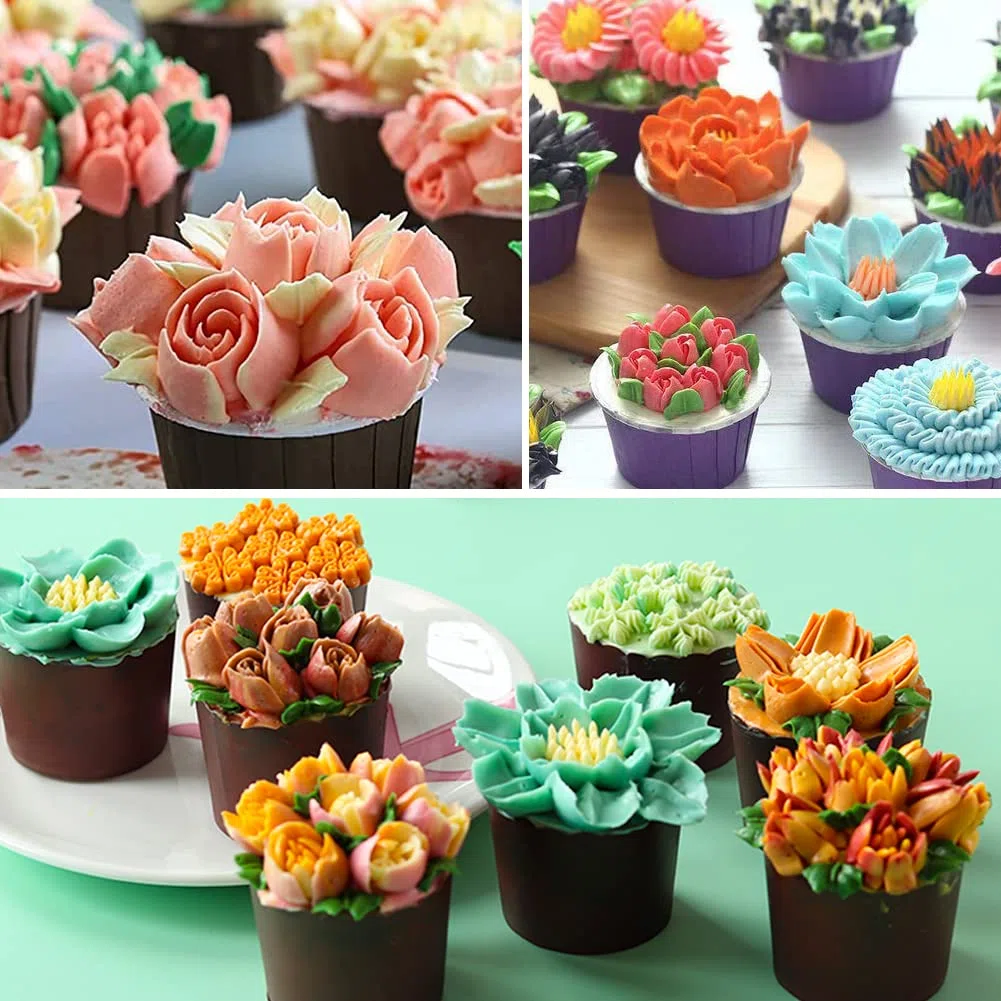 Punta russa per piping, 10 Pz fiori per torte ugelli per decorare torte russe Acciaio Inox beccucci in Acciaio Inox Ugelli Decorazione Torta per DIY Cupcakes Dessert (B)
