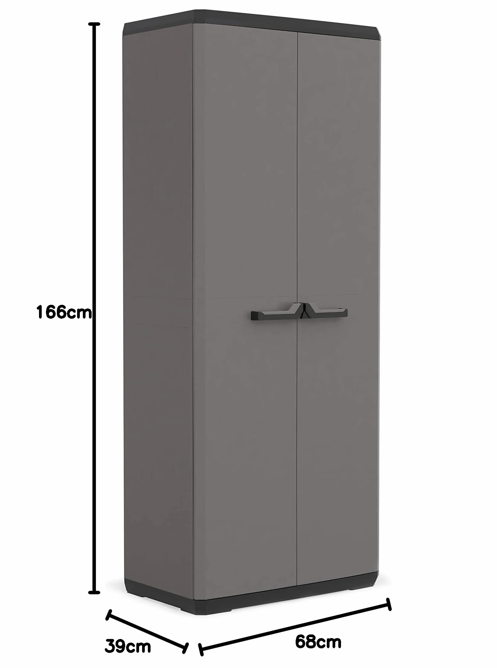 Keter Armadio Alto Più, Realizzato in plastica, Colore Grigio, 68 x 39 x 166 centimetri