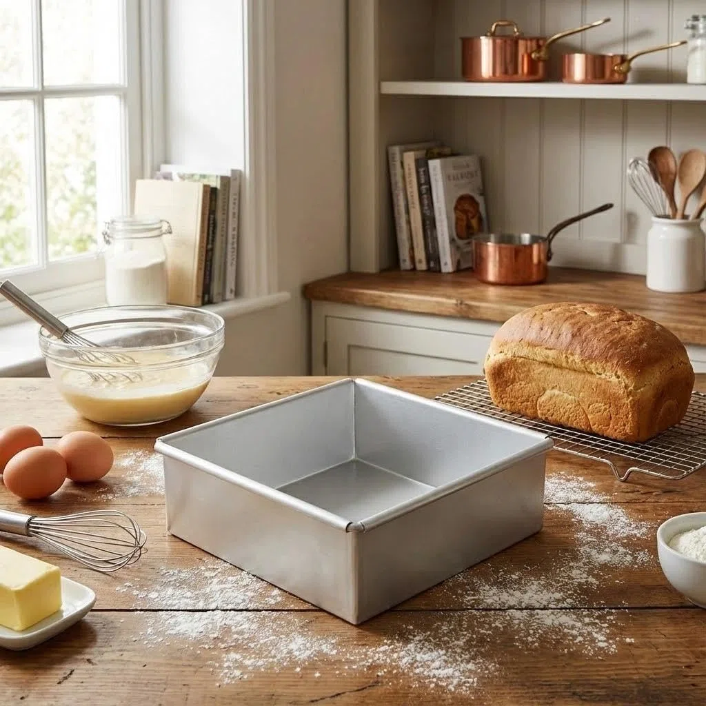Teglia quadrata da 8 pollici in alluminio con rivestimento antiaderente e fondo rimovibile per torte a strati, brownie, cheesecake, argento