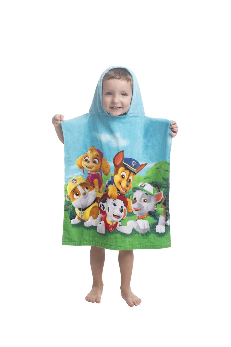 Jerry Fabrics Paw Patrol, Asciugamano da Bagno con Cappuccio per Bambini, in Cotone, Multicolore, Dimensioni 50 x 115 cm
