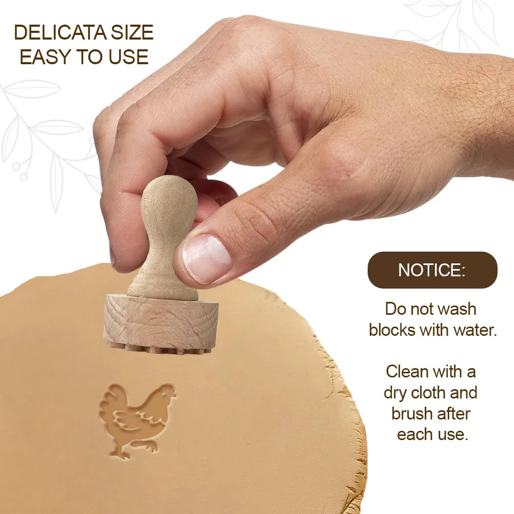 OLYCRAFT Timbri In Legno con Manico A Forma di Gallina 4.3x2.7cm Timbri In Legno per Argilla A Forma di Pollo Timbro In Ceramica per Argilla Artigianato Fai Da Te Decorazioni Fatte A Mano
