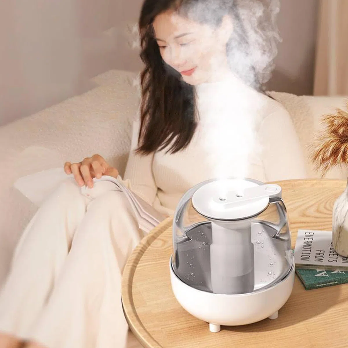 Umidificatore wireless: umidificatore a batteria, umidificatore ricaricabile | Umidificatori senza fili con riempimento superiore e spegnimento automatico, umidificatore d'aria a nebbia fredda silenzi