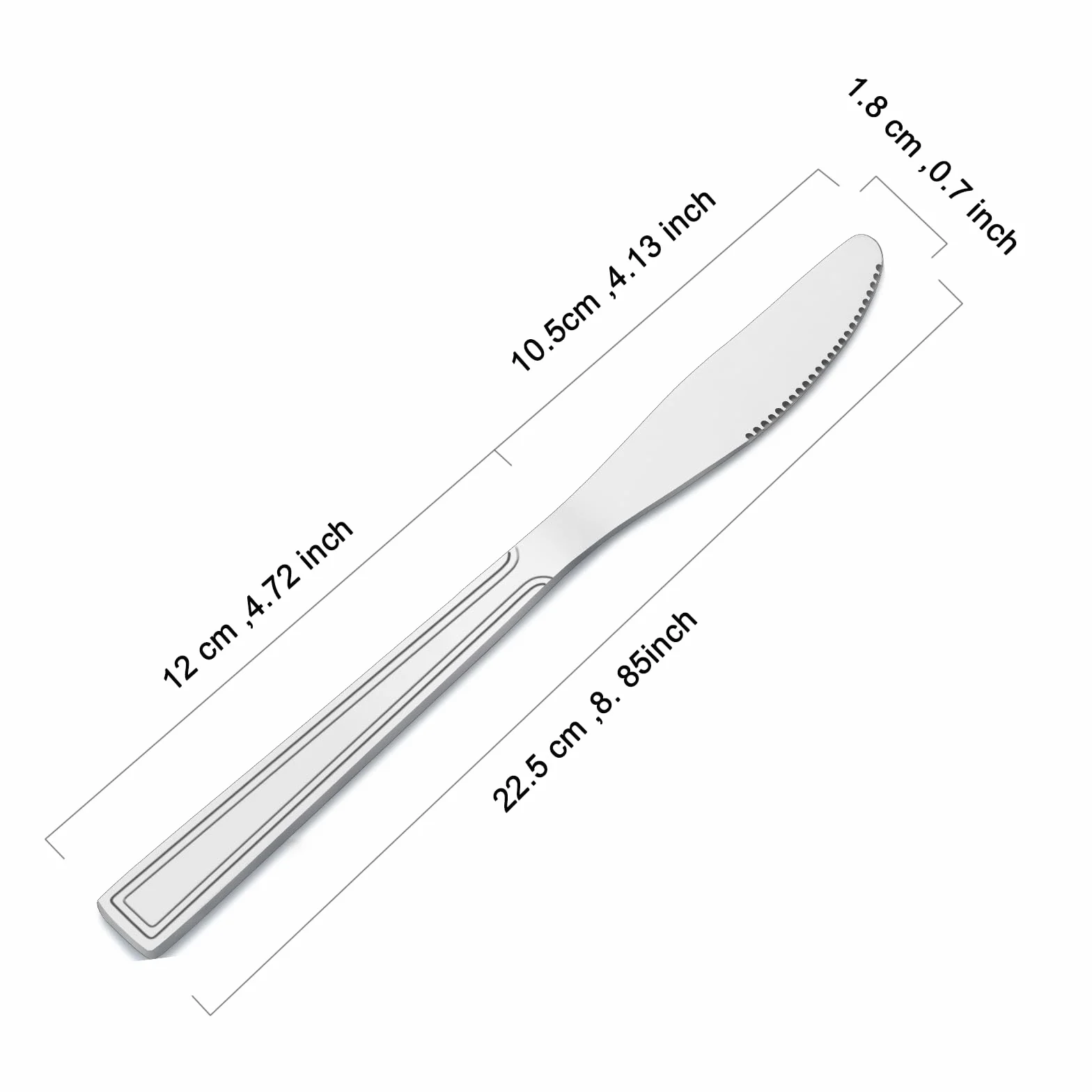 hunnycook Coltelli da tavola 16 pezzi, set di coltelli in acciaio inox, coltello burro, posate coltello da tavola seghettato per feste ristoranti, lavabili in lavastoviglie